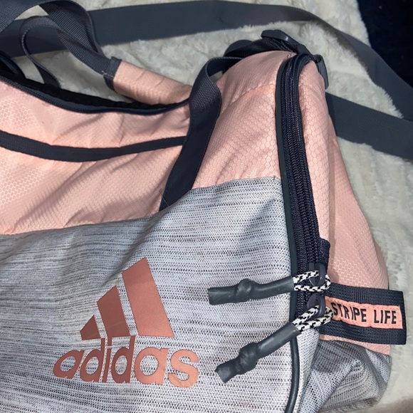 Pink/grey Adidas duffel - Picture 2 of 3